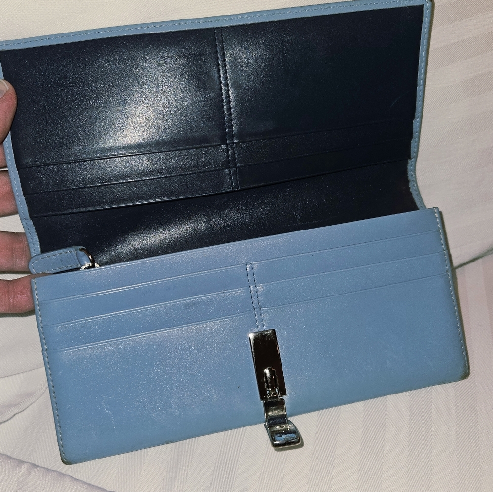 Vintage Baby Blue Coach Leather Wallet